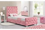 Princess Pink Chesterfield Sleigh Bed - Image 2