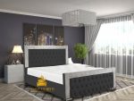 Glitter Fabric Border Leather Sleigh bed - Image 5