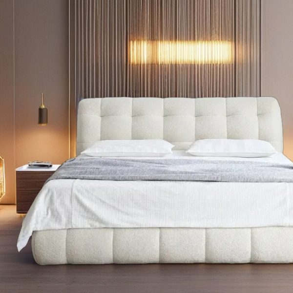 Teddy Boucle Cube Bed Frame