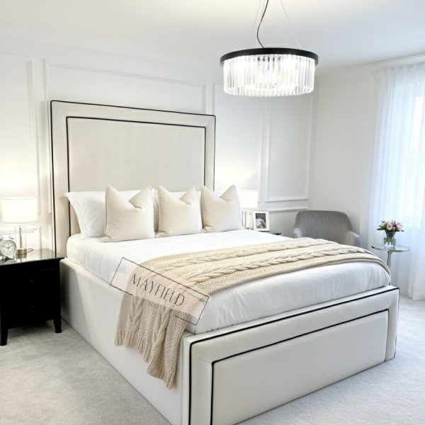 Oria Luxury Bed With Contrast Fabric Piping